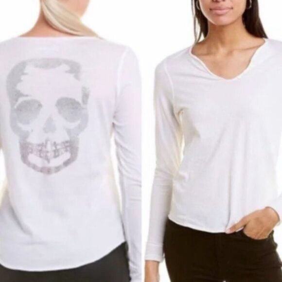 Zadig and Voltaire Tunisien Embellished Skull Long Sleeve - Picture 1 of 5